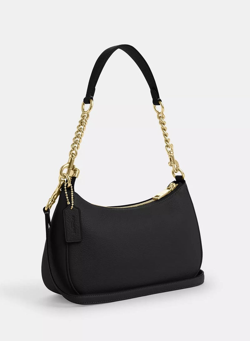 كوتش اوت ليت حقيبة كتف نسائية من Coach Teri مصنوعة من قماش مميز، حقيبة يد نسائية، حقيبة هوبو نسائية، حقيبة توت نسائية، حقيبة سفر نسائية، لون أسود 24 سم - Image 4